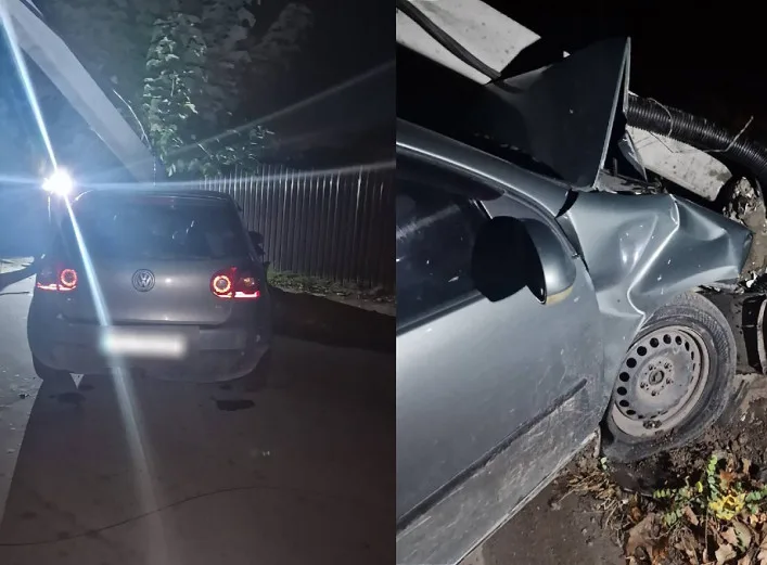 У Сумах водійка легковика врізалася в електроопору та втекла з місця автопригоди