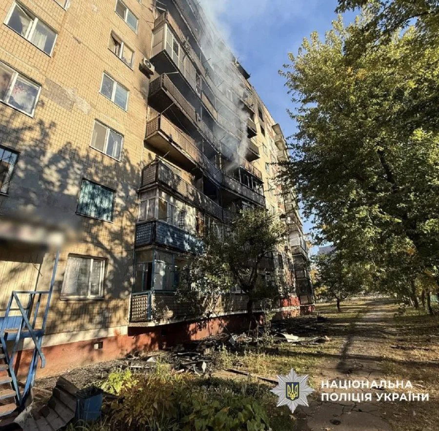 Наслідки російських ударів по Донеччині 9 жовтня 2026 року. Фото: поліція Донеччини