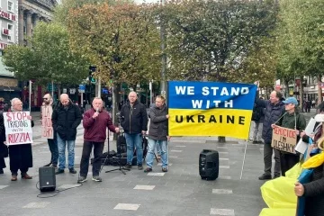 Українці в Дубліні провели акцію на підтримку жителів окупованих Олешок
