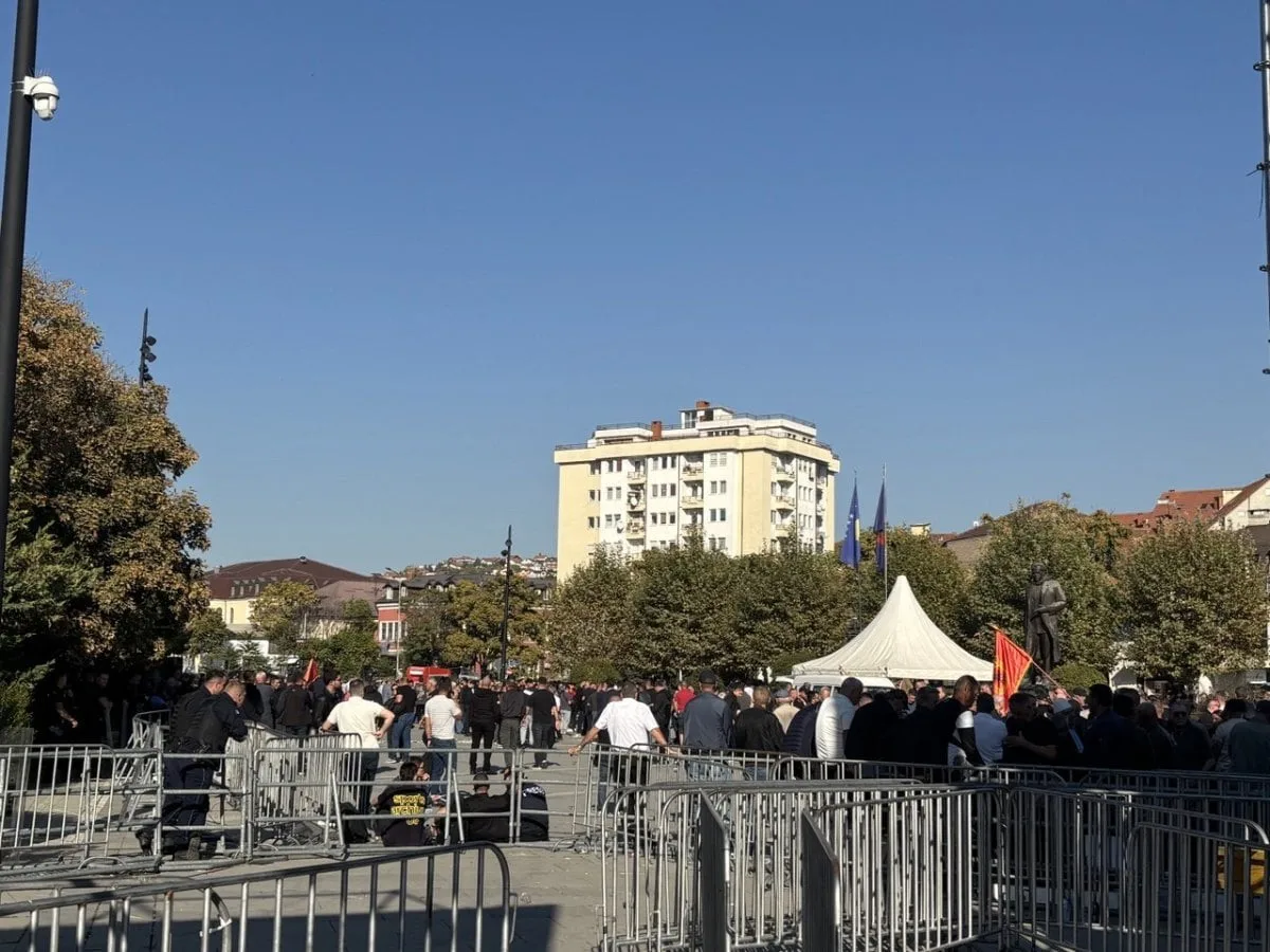 Акція протесту в центрі Приштини 6 жовтня