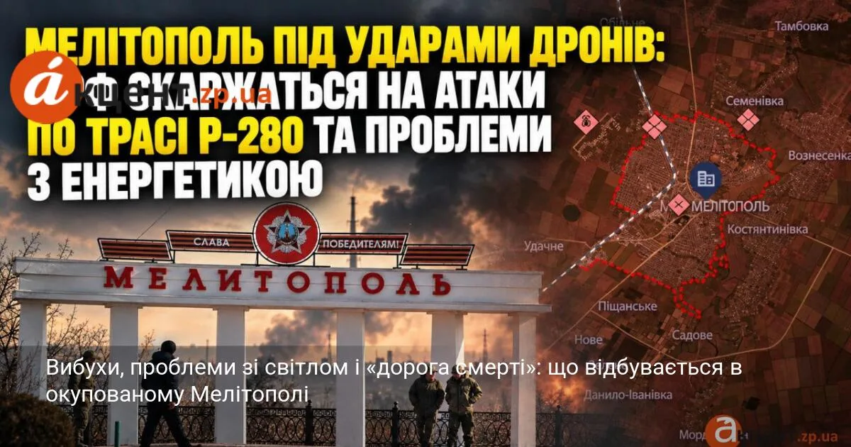 Вибухи, проблеми зі світлом і «дорога смерті»: що відбувається в окупованому Мелітополі