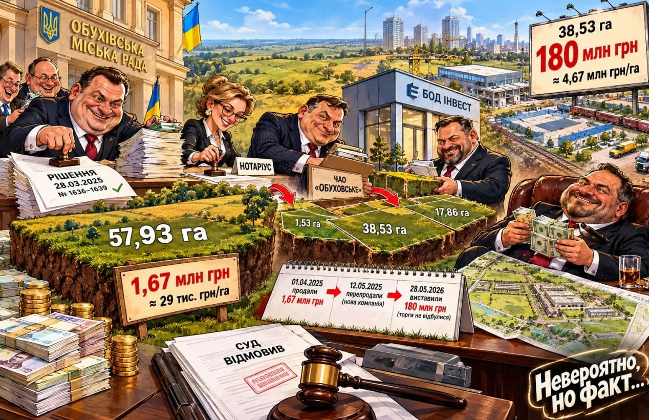 Юрий Бондарчук и Олег Демков: грязный схематоз со 162-кратной наценкой на землю Обуховской общины