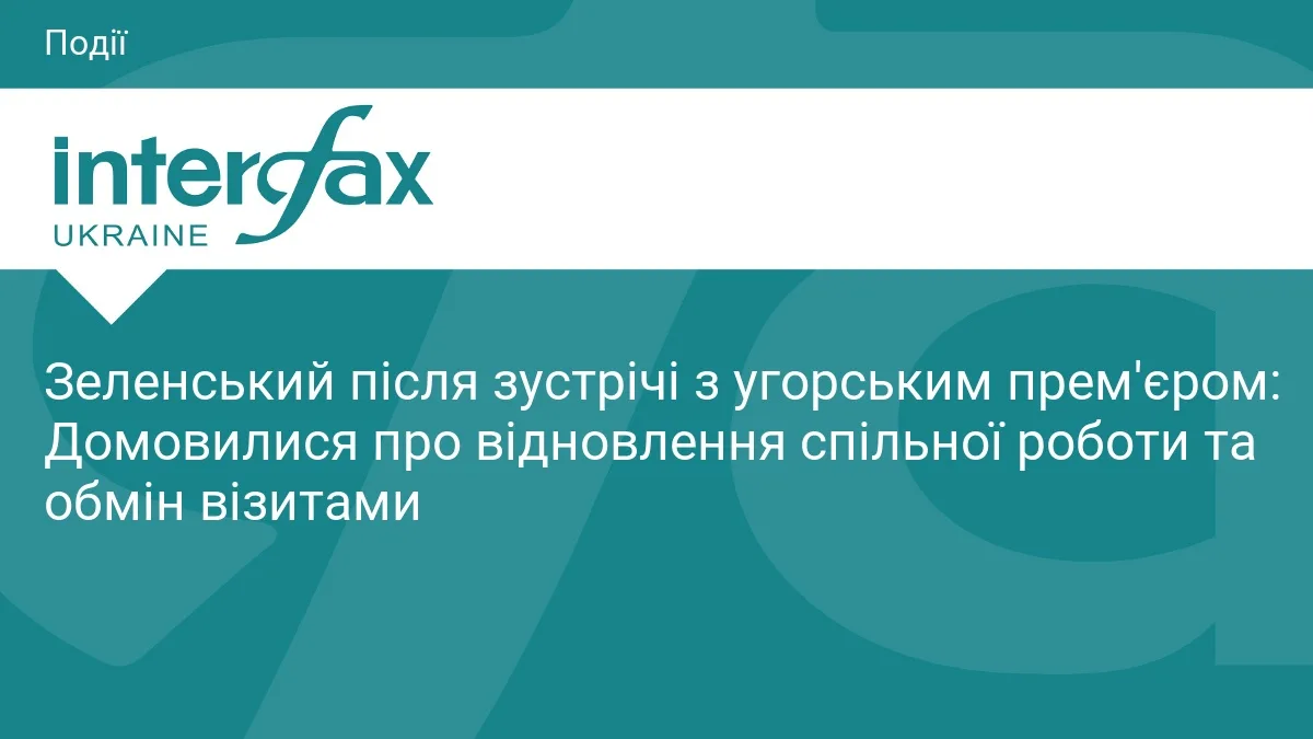 Зеленський після зустрічі з угорським прем'єром: Домовилися про відновлення спільної роботи та обмін візитами