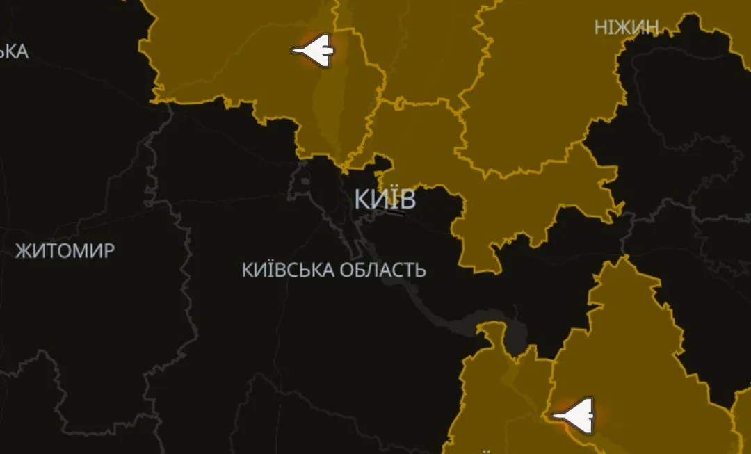 У застосунку “Повітряна тривога” з’явилась карта приблизного руху повітряних цілей