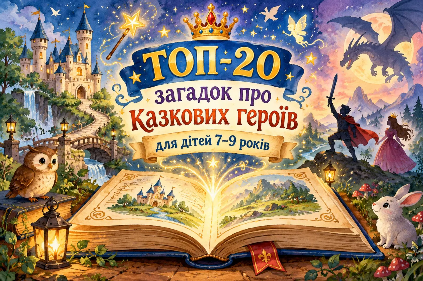 Загадки про казкових персонажів для дітей 7–9 років: 20 цікавих завдань