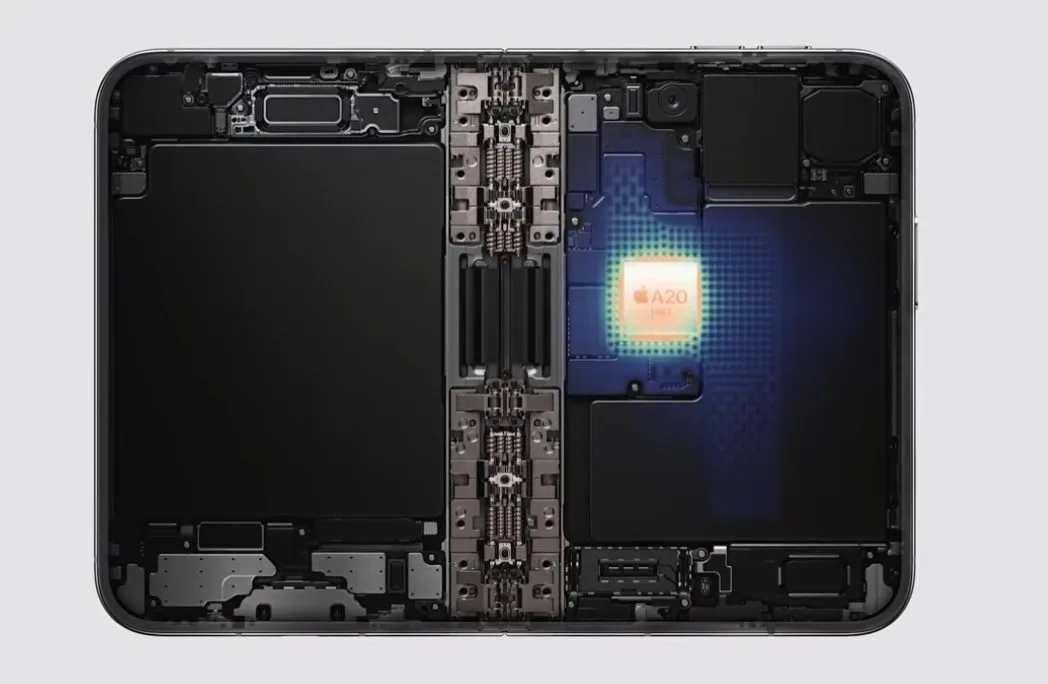 На материнській платі iPhone Duo розміщені ключові компоненти, зокрема чіп A20 Pro та стільниковий модем C2