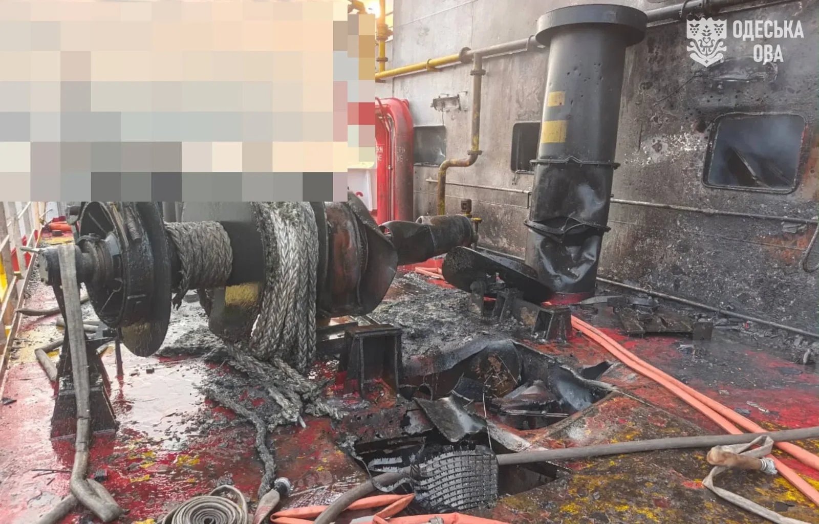 Палуба судна після ураження російським БПЛА