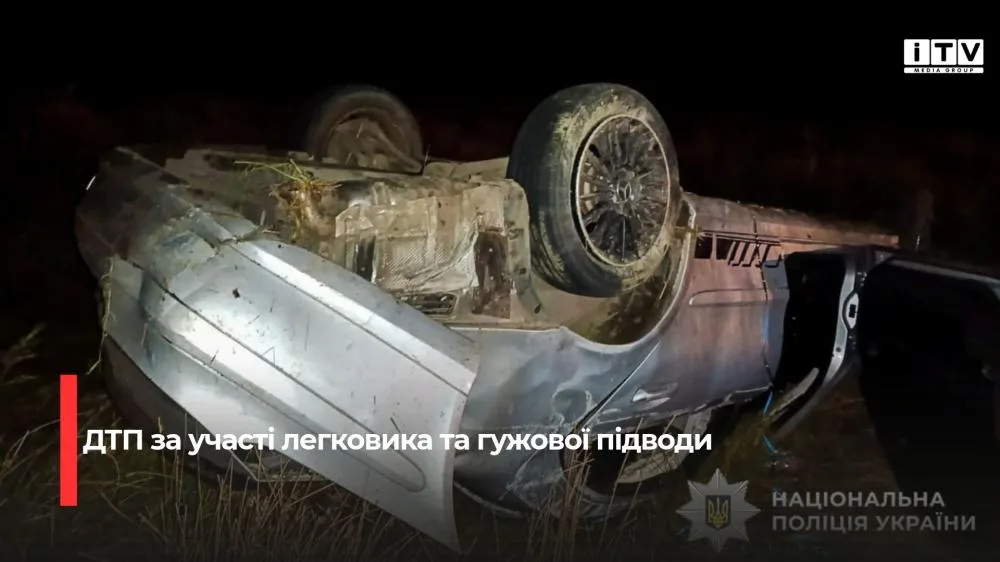 На Рівненщині автомобіль перекинувся після зіткнення з підводою: травмувалися двоє людей і кінь