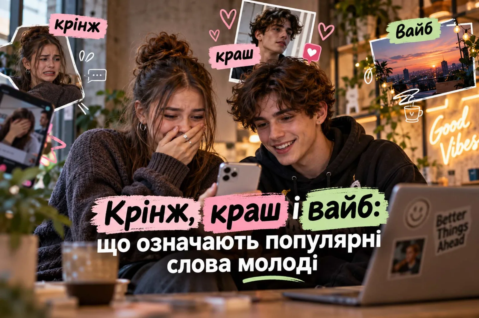Що означають слова «крінж», «краш» і «вайб» у молодіжному сленгу: значення та приклади використання