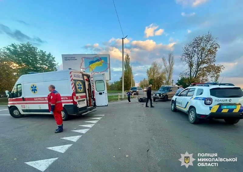 ДТП за участю автомобіля ВАЗ 212140 та мотоцикла Bajaj B97 у Первомайську