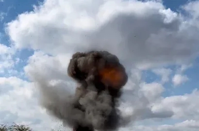 Ворожа міна, виявлена на польовій дорозі поблизу Снігурівки