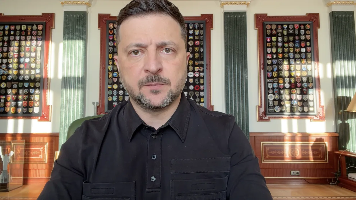 Володимир Зеленський під час вечірнього звернення