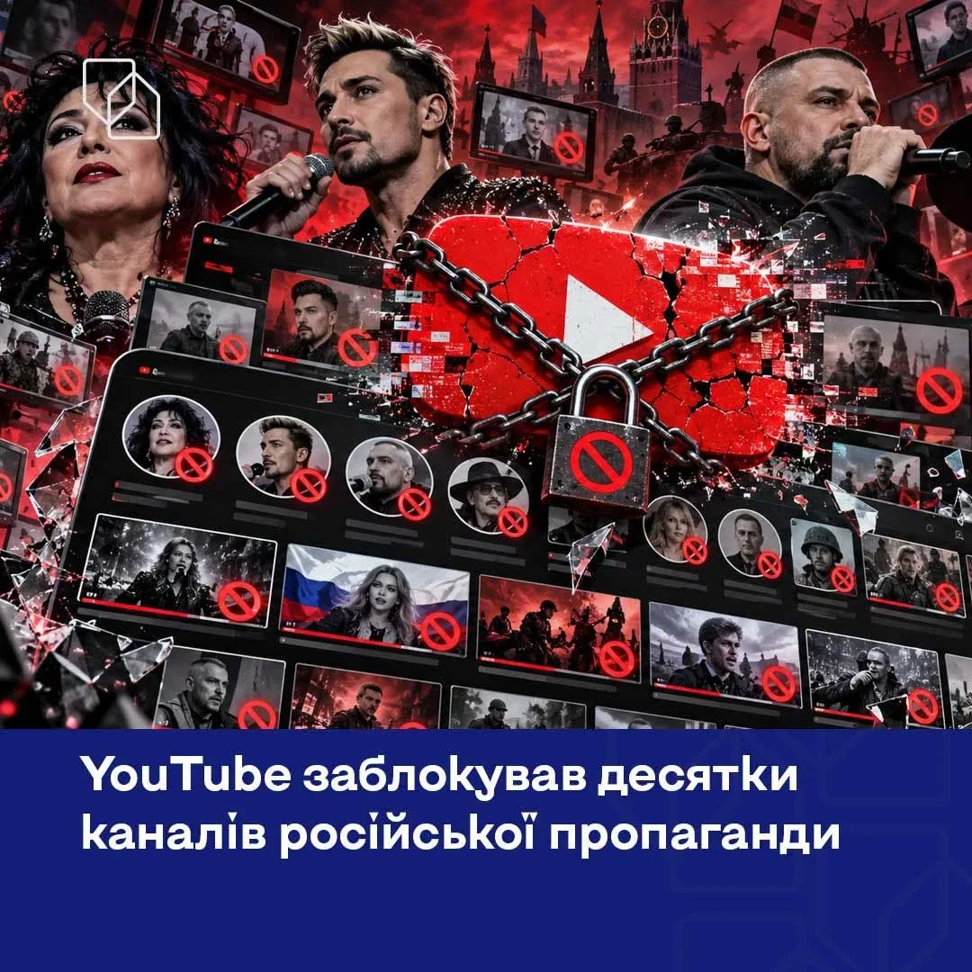 YouTube заблокував десятки каналів російських артистів-пропагандистів