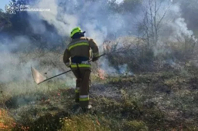 Ліквідація пожеж сухої трави, чагарників і сміття на Миколаївщині